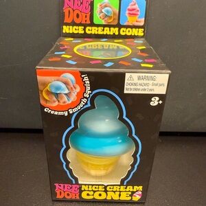 Schylling NeeDoh Nice Cream Cone Squishy Toy - Blue & Yellow